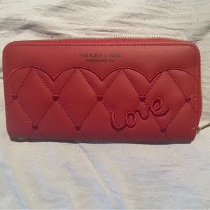 Red wristlet purse